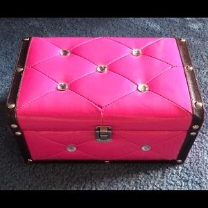 Hot Pink Faux Patent Leather Treasure Decor Box